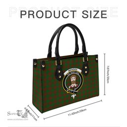 Scottish Menzies Tartan Leather Bag for Women with Family Crest Scottish Plaid Tartan Plaid - ScotsTee - scotstee.com