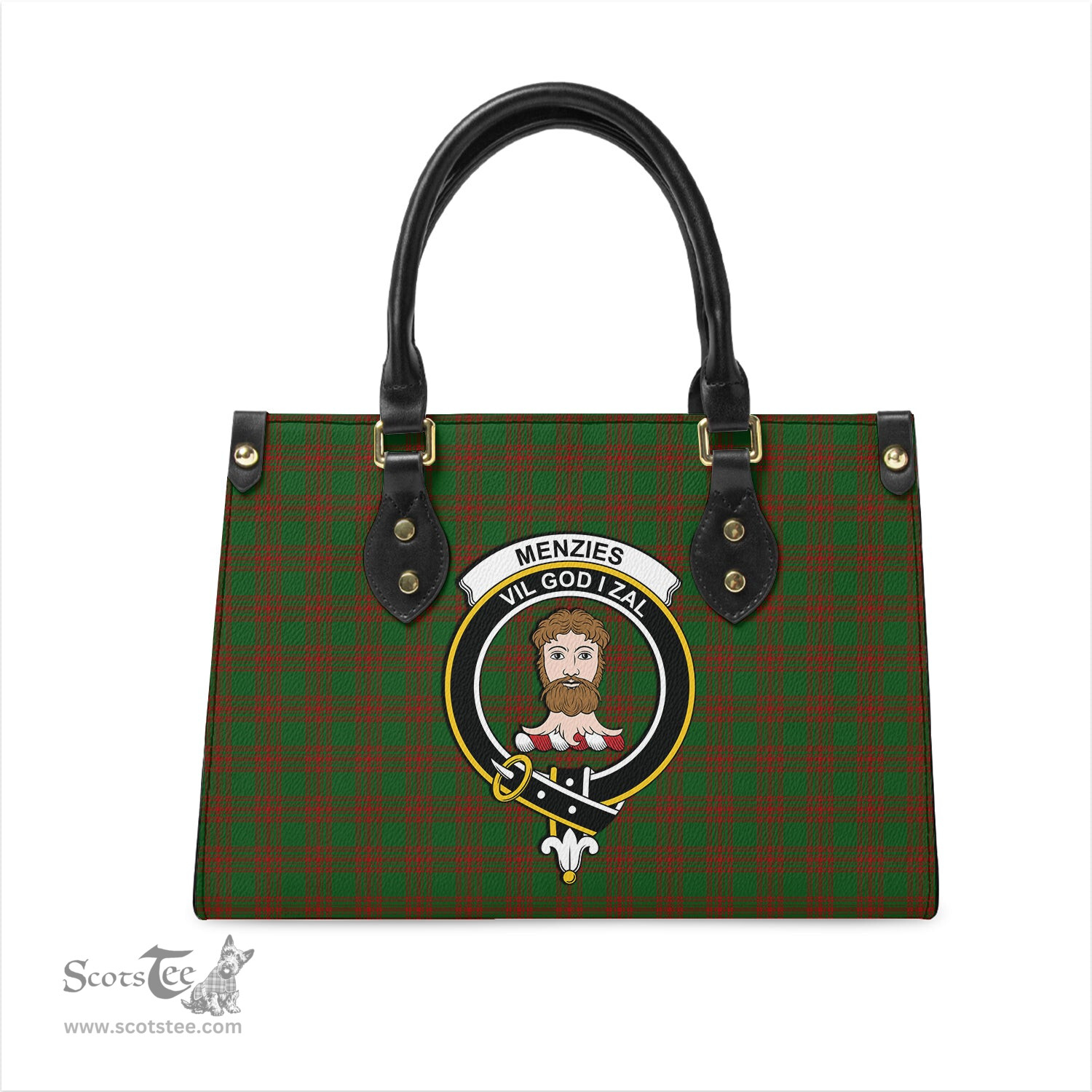 Scottish Menzies Tartan Leather Bag for Women with Family Crest Scottish Plaid Tartan Plaid - ScotsTee - scotstee.com