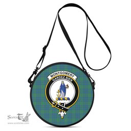 Scottish Montgomery Ancient Tartan Round Crossbody Bags - Round Purse with Family Crest Scottish Plaid Tartan Plaid - ScotsTee - scotstee.com