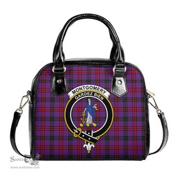 Scottish Montgomery Modern Tartan Shoulder Handbags with Family Crest Scottish Plaid Tartan Plaid - ScotsTee - scotstee.com