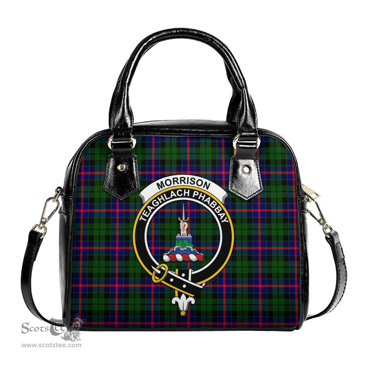 Scottish Morrison Modern Tartan Shoulder Handbags with Family Crest Scottish Plaid Tartan Plaid - ScotsTee - scotstee.com