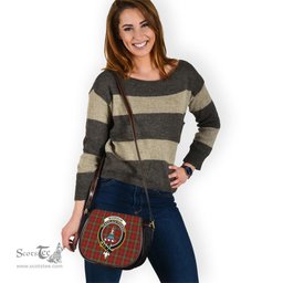 Scottish Morrison Tartan Saddle Crossbody Bag with Family Crest Scottish Plaid Tartan Plaid - ScotsTee - scotstee.com