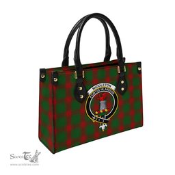 Scottish Middleton Tartan Leather Bag for Women with Family Crest Scottish Plaid Tartan Plaid - ScotsTee - scotstee.com