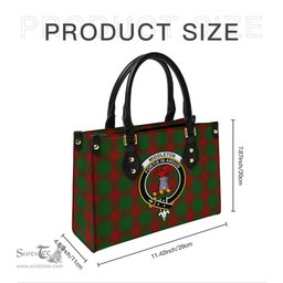 Scottish Middleton Tartan Leather Bag for Women with Family Crest Scottish Plaid Tartan Plaid - ScotsTee - scotstee.com