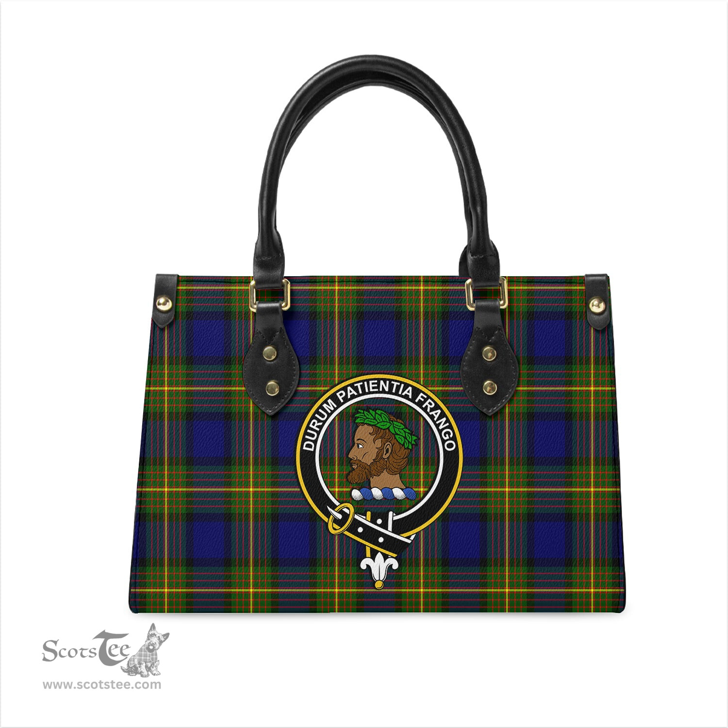 Scottish Moore Tartan Leather Bag for Women with Family Crest Scottish Plaid Tartan Plaid - ScotsTee - scotstee.com