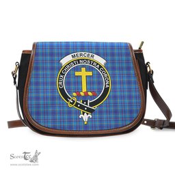 Scottish Mercer Modern Tartan Saddle Crossbody Bag with Family Crest Scottish Plaid Tartan Plaid - ScotsTee - scotstee.com