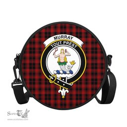 Scottish Murray of Ochtertyre Tartan Round Crossbody Bags - Round Purse with Family Crest Scottish Plaid Tartan Plaid - ScotsTee - scotstee.com