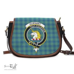 Scottish Oliphant Ancient Tartan Saddle Crossbody Bag with Family Crest Scottish Plaid Tartan Plaid - ScotsTee - scotstee.com