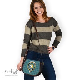 Scottish Oliphant Ancient Tartan Saddle Crossbody Bag with Family Crest Scottish Plaid Tartan Plaid - ScotsTee - scotstee.com