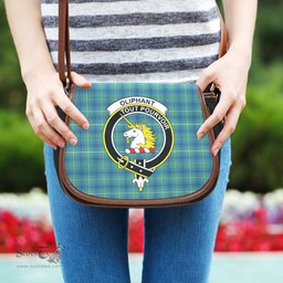 Scottish Oliphant Ancient Tartan Saddle Crossbody Bag with Family Crest Scottish Plaid Tartan Plaid - ScotsTee - scotstee.com