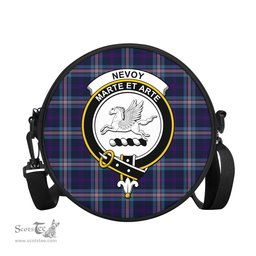Scottish Nevoy Tartan Round Crossbody Bags - Round Purse with Family Crest Scottish Plaid Tartan Plaid - ScotsTee - scotstee.com