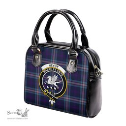 Scottish Nevoy Tartan Shoulder Handbags with Family Crest Scottish Plaid Tartan Plaid - ScotsTee - scotstee.com