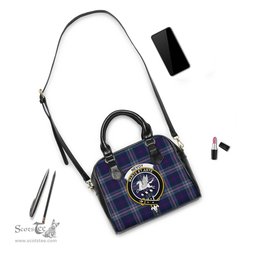 Scottish Nevoy Tartan Shoulder Handbags with Family Crest Scottish Plaid Tartan Plaid - ScotsTee - scotstee.com