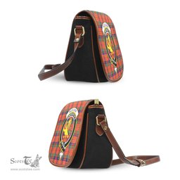 Scottish Nicolson Ancient Tartan Saddle Crossbody Bag with Family Crest Scottish Plaid Tartan Plaid - ScotsTee - scotstee.com