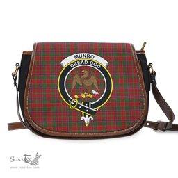 Scottish Munro Tartan Saddle Crossbody Bag with Family Crest Scottish Plaid Tartan Plaid - ScotsTee - scotstee.com