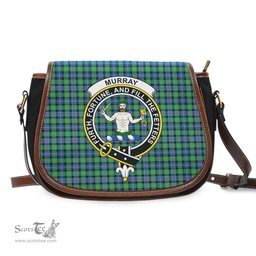 Scottish Murray of Atholl Ancient Tartan Saddle Crossbody Bag with Family Crest Scottish Plaid Tartan Plaid - ScotsTee - scotstee.com
