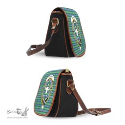 Scottish Murray of Atholl Ancient Tartan Saddle Crossbody Bag with Family Crest Scottish Plaid Tartan Plaid - ScotsTee - scotstee.com