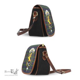 Scottish Nicolson Green Hunting Tartan Saddle Crossbody Bag with Family Crest Scottish Plaid Tartan Plaid - ScotsTee - scotstee.com