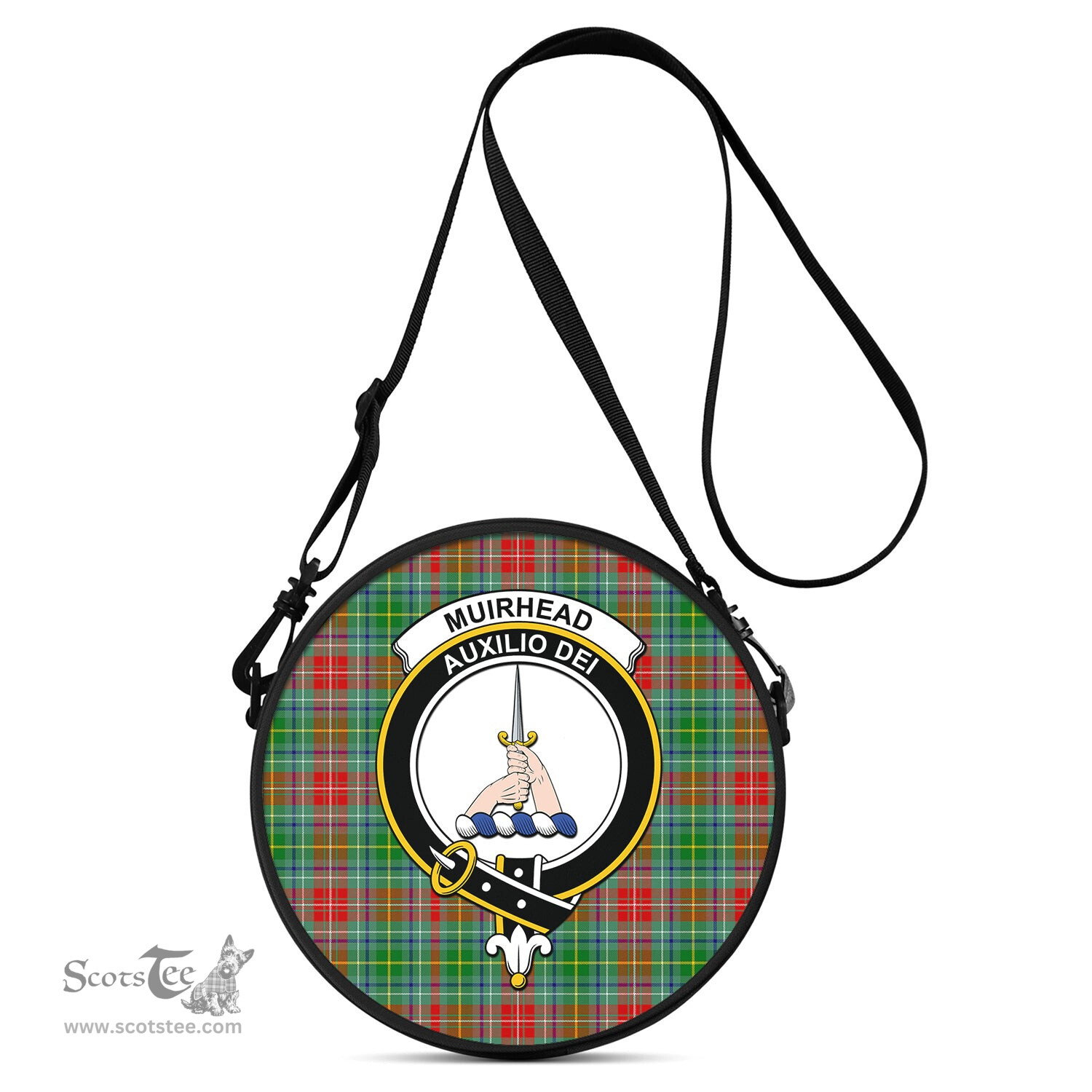 Scottish Muirhead Tartan Round Crossbody Bags - Round Purse with Family Crest Scottish Plaid Tartan Plaid - ScotsTee - scotstee.com