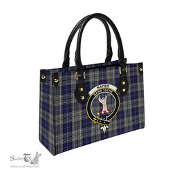Scottish Napier Tartan Leather Bag for Women with Family Crest Scottish Plaid Tartan Plaid - ScotsTee - scotstee.com