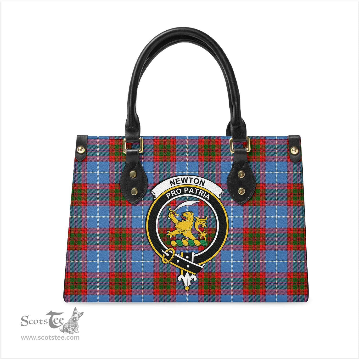 Scottish Newton Tartan Leather Bag for Women with Family Crest Scottish Plaid Tartan Plaid - ScotsTee - scotstee.com