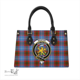Scottish Newton Tartan Leather Bag for Women with Family Crest Scottish Plaid Tartan Plaid - ScotsTee - scotstee.com