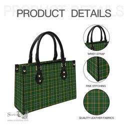 Scottish Offaly County Ireland Tartan Leather Bag for Women Scottish Plaid Tartan Plaid - ScotsTee - scotstee.com