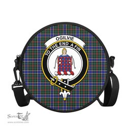 Scottish Ogilvie (Ogilvy) Hunting Modern Tartan Round Crossbody Bags - Round Purse with Family Crest Scottish Plaid Tartan Plaid - ScotsTee - scotstee.com