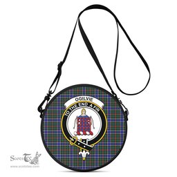 Scottish Ogilvie (Ogilvy) Hunting Modern Tartan Round Crossbody Bags - Round Purse with Family Crest Scottish Plaid Tartan Plaid - ScotsTee - scotstee.com