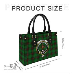 Scottish Orrock Tartan Leather Bag for Women with Family Crest Scottish Plaid Tartan Plaid - ScotsTee - scotstee.com