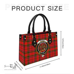Scottish Munro Modern Tartan Leather Bag for Women with Family Crest Scottish Plaid Tartan Plaid - ScotsTee - scotstee.com