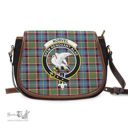 Scottish Norvel Tartan Saddle Crossbody Bag with Family Crest Scottish Plaid Tartan Plaid - ScotsTee - scotstee.com