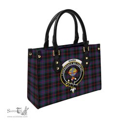 Scottish Nairn Tartan Leather Bag for Women with Family Crest Scottish Plaid Tartan Plaid - ScotsTee - scotstee.com