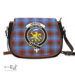 Scottish Newton Tartan Saddle Crossbody Bag with Family Crest Scottish Plaid Tartan Plaid - ScotsTee - scotstee.com