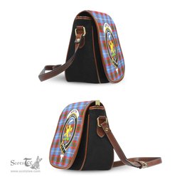 Scottish Newton Tartan Saddle Crossbody Bag with Family Crest Scottish Plaid Tartan Plaid - ScotsTee - scotstee.com