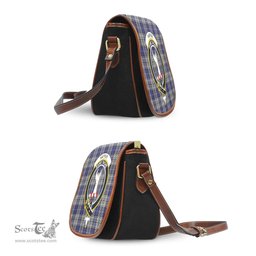 Scottish Napier Tartan Saddle Crossbody Bag with Family Crest Scottish Plaid Tartan Plaid - ScotsTee - scotstee.com