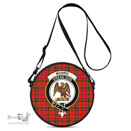 Scottish Munro Modern Tartan Round Crossbody Bags - Round Purse with Family Crest Scottish Plaid Tartan Plaid - ScotsTee - scotstee.com