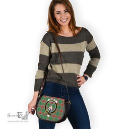 Scottish Muirhead Tartan Saddle Crossbody Bag with Family Crest Scottish Plaid Tartan Plaid - ScotsTee - scotstee.com