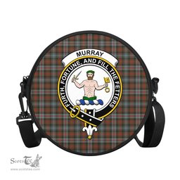 Scottish Murray of Atholl Weathered Tartan Round Crossbody Bags - Round Purse with Family Crest Scottish Plaid Tartan Plaid - ScotsTee - scotstee.com
