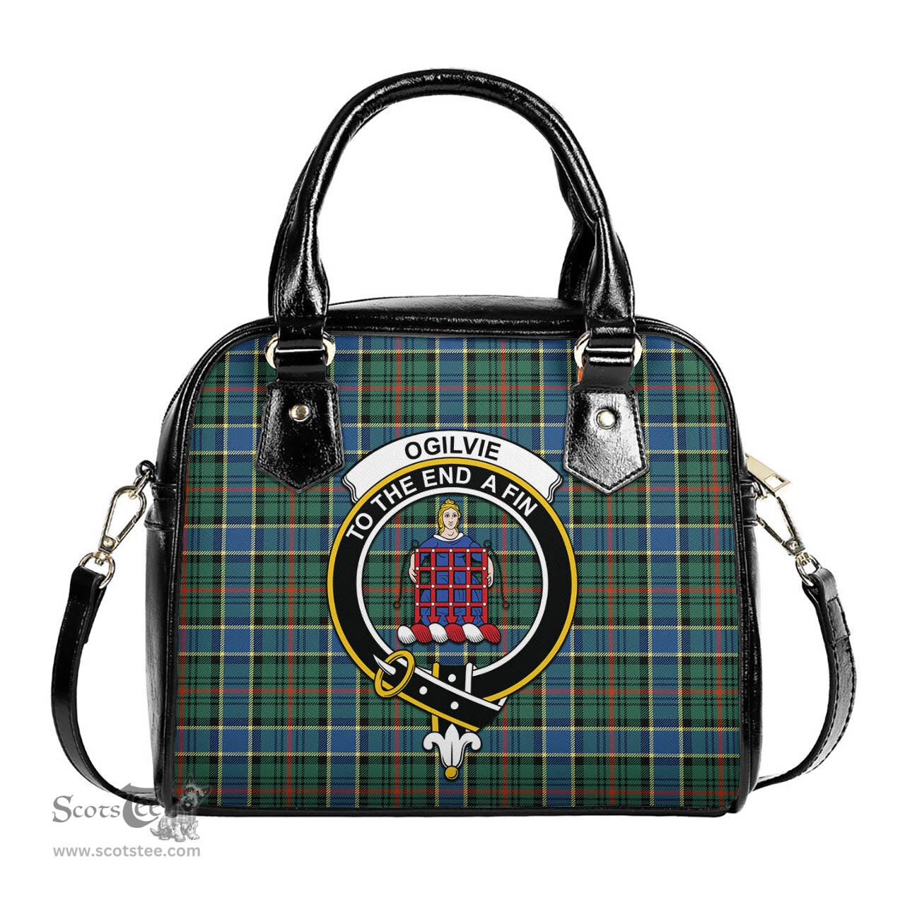 Scottish Ogilvie (Ogilvy) Hunting Ancient Tartan Shoulder Handbags with Family Crest Scottish Plaid Tartan Plaid - ScotsTee - scotstee.com