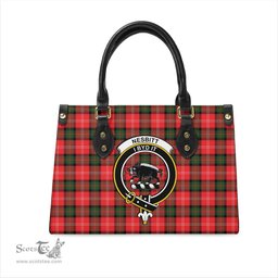 Scottish Nesbitt Modern Tartan Leather Bag for Women with Family Crest Scottish Plaid Tartan Plaid - ScotsTee - scotstee.com