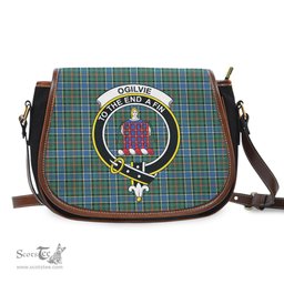 Scottish Ogilvie (Ogilvy) Hunting Ancient Tartan Saddle Crossbody Bag with Family Crest Scottish Plaid Tartan Plaid - ScotsTee - scotstee.com