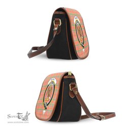 Scottish Munro Ancient Tartan Saddle Crossbody Bag with Family Crest Scottish Plaid Tartan Plaid - ScotsTee - scotstee.com