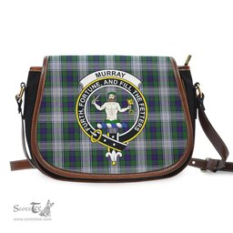 Scottish Murray of Atholl Dress Tartan Saddle Crossbody Bag with Family Crest Scottish Plaid Tartan Plaid - ScotsTee - scotstee.com