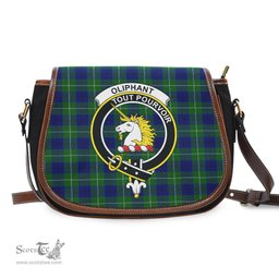 Scottish Oliphant Modern Tartan Saddle Crossbody Bag with Family Crest Scottish Plaid Tartan Plaid - ScotsTee - scotstee.com