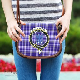 Scottish Ochterlony Tartan Saddle Crossbody Bag with Family Crest Scottish Plaid Tartan Plaid - ScotsTee - scotstee.com