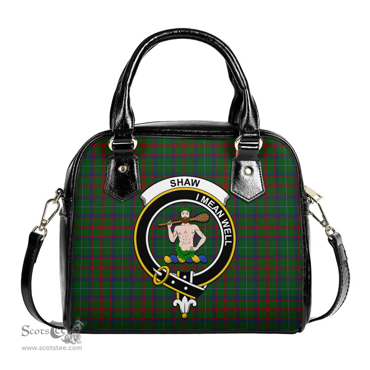 Scottish Shaw of Tordarroch Green Hunting Tartan Shoulder Handbags with Family Crest Scottish Plaid Tartan Plaid - ScotsTee - scotstee.com