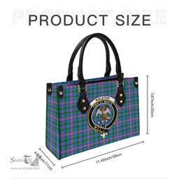 Scottish Ralston Tartan Leather Bag for Women with Family Crest Scottish Plaid Tartan Plaid - ScotsTee - scotstee.com