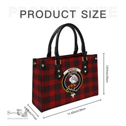 Scottish Wemyss Tartan Leather Bag for Women with Family Crest Scottish Plaid Tartan Plaid - ScotsTee - scotstee.com