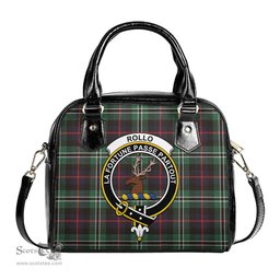Scottish Rollo Hunting Tartan Shoulder Handbags with Family Crest Scottish Plaid Tartan Plaid - ScotsTee - scotstee.com